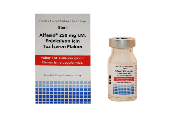 Alfacide 250 mg IM.